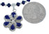 Native American Lapis And Sterling Silver Flower Pendant Bead Necklace JX125439